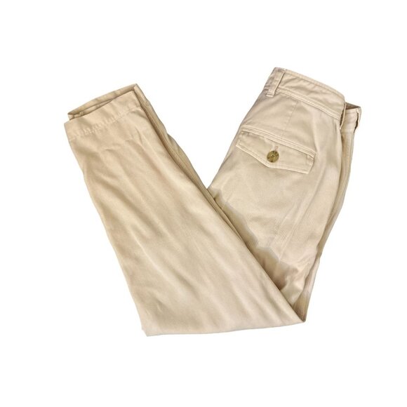FRAME High-Rise Casual Pants Cream Color 4 Pockets Size 2 - Picture 3 of 10